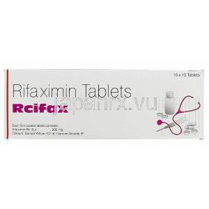 ルシファックス Rcifax, キシファクサン ジェネリック, リファキシミン 200mg 錠 (Lupin) 箱