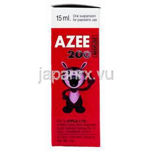アジスロマイシン, AZEE REDIUSE , 200mg 15ml 内服懸濁液 (Cipla) 製造者情報