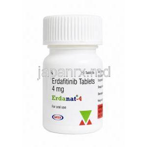 エルダナト-4, エルダフィチニブ 4 mg, 28 錠(ボトル入り), 製造元：Natco Pharma, ボトル表面