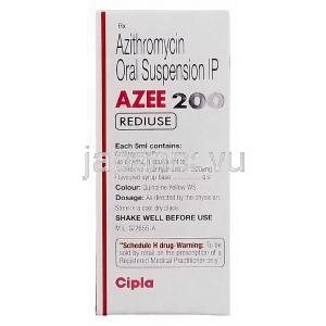 アジスロマイシン, AZEE REDIUSE , 200mg 15ml 内服懸濁液 (Cipla) 成分