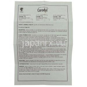 カプロフェン, カロディル Carodyl, 25mg チュワブル錠 (Pfizer) 情報シート1