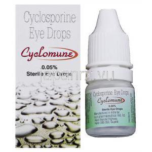 シクロミューン Cyclomune, シクロスポリン, Iflo, 0.05% 3ML 点眼薬 (Ajanta pharma)