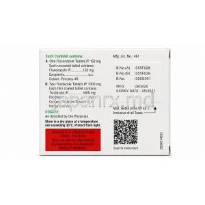 ゾコン T, フルコナゾール 150mg X 1錠 / チニダゾール 1000mg X 2錠,  コンビパック, 製造元：FDC, 箱情報