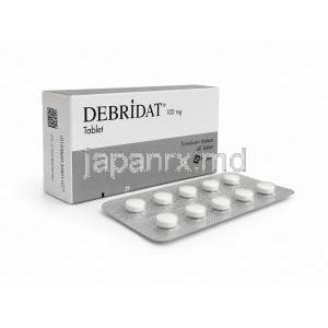 デブリダット, トリメブチン 100mg, 箱とPTPシート