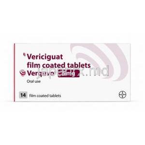 ベリキューボ, ベルイシグアト 5mg, 製造元: Bayer Zydus Pharma, 箱