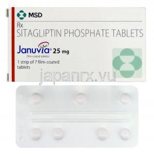 ジャヌビア Januvia, シタグリプチンリン酸塩 25mg 錠 (MSD) 