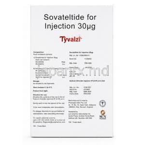 タイバルジ静注用, ソバテルチド 30 mcg, 注射薬(コンビパック), 製造元：Sun Pharma, 箱情報
