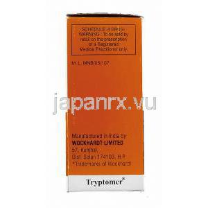 アミトリプチリン塩酸（トリプタノールジェネリック）, トリプトマー Tryptomer 75mg 錠 (Merind) 製造