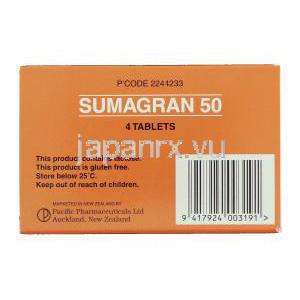 スマトリプタン（イミグラン ジェネリック） Sumagran 50mg  錠 (Pacific Pharma) 製造者情報