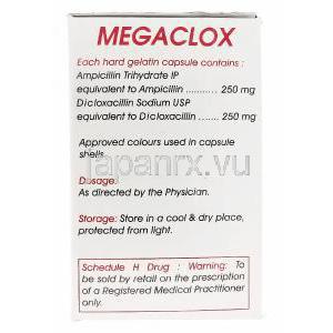 アンピシリン/クロキサシリン（メガペンジェネリック）, Megaclox 250/250mg カプセル (Cipla) 製造元情