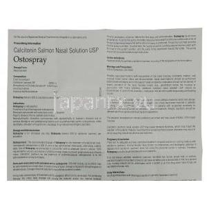 オストスプレー Ostospray, カルシトニン 30 定量 5ml 点鼻用スプレー (Sun Pharma) 情報シート1