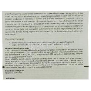 エバロン Evalon, エストリオール Estriol 1mg 錠 (Shering-Plough) 情報シート3