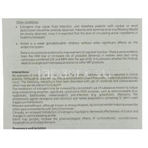 エバロン Evalon, エストリオール Estriol 1mg 錠 (Shering-Plough) 情報シート12