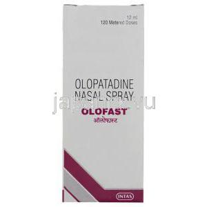 オロパタジン塩酸塩（パタネーゼジェネリック）, オロファーストOlofast 600mcg 点鼻薬 (Sun Pharma) 箱