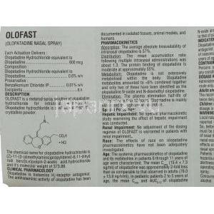 オロパタジン塩酸塩（パタネーゼジェネリック）, オロファーストOlofast 600mcg 点鼻薬 (Sun Pharma) 情