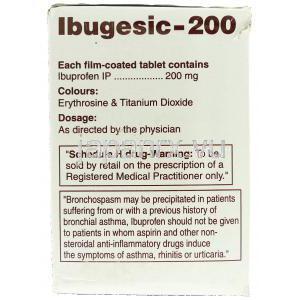 イブジェスティック Ibugestic, モトリン ジェネリック, イブプロフェン 200mg 錠 (Cipla) 成分