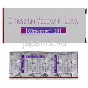 オルメゼスト Olmezest, オルメテック ジェネリック, オルメサンタンメドキソミル 10mg 錠 (Sun Pharma)