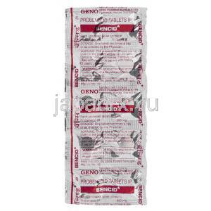 プロベネシド（ベネシッドジェネリック）, Bencid, 500mg 錠 (Geno) 包装