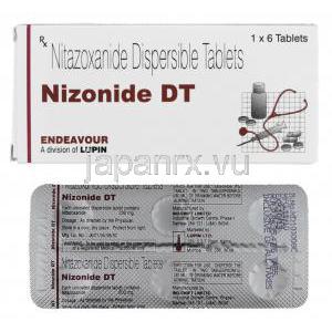ニゾナイド DT Nizonide DT, ニタゾキサニド（アリニア,アニータ　ジェネリック）, 200mg 錠 (Lupin)
