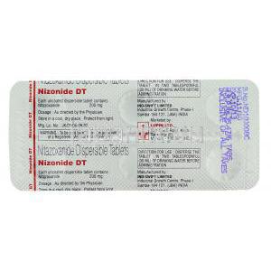 ニゾナイド DT Nizonide DT, ニタゾキサニド（アリニア,アニータ　ジェネリック）, 200mg 錠 (Lupin) 包