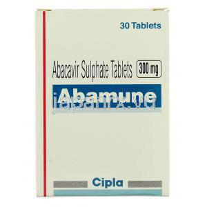 アバミューン Abamune, ザイアジェンジェネリック, アバカビル 300mg 錠 (Cipla) 箱