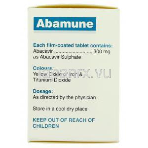 アバミューン Abamune, ザイアジェンジェネリック, アバカビル 300mg 錠 (Cipla) 成分