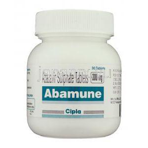 アバミューン Abamune, ザイアジェンジェネリック, アバカビル 300mg 錠 (Cipla) ボトル