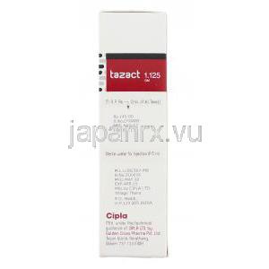 ピペラシリン/ トゾバクタム配合（ゾシンジェネリック）, Tazact 1.125 注射 (Cipla) 製造者情報