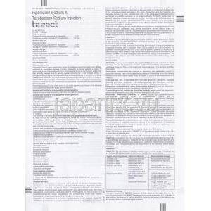 ピペラシリン/ トゾバクタム配合（ゾシンジェネリック）, Tazact 1.125 注射 (Cipla) 情報シート1