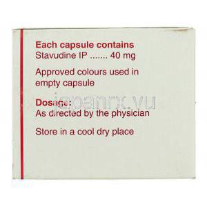 スタビル Stavir, ゼリットジェネリック, スタブジン 40mg 錠 (Cipla) 成分