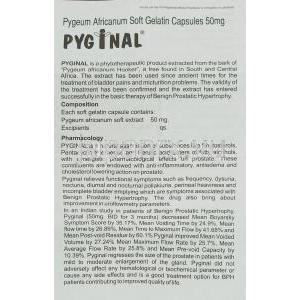 ピジナル, アフリカプルーン抽出物,  カプセル (Cadila) 包装裏面