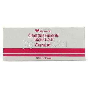 クラミスト Clamist, タベジール ジェネリック, クレマスチンフマル 1.34mg 錠 (Wanbury) 箱