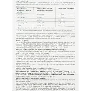 ピペラシン / タゾバクタム配合（Zobactin） ゾバクチン Zobactin 注射バイアル (GSK) 情報シート5