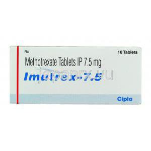 イミュトレックス Imutrex, メトトレキサート 7.5mg 錠 (Cipla) 箱