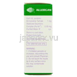 ブリモニジン酒石酸塩, アルファガンZ Alphagan Z 0.2% 点眼薬 (FDC) 成分