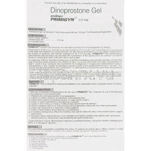 プリミプロスト Primiprost , ジノプロストン 0.5% ジェル (Brassica Pharma) 情報シート1