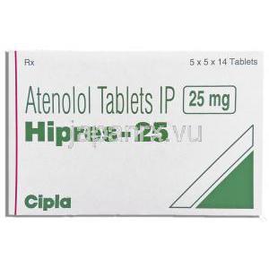 ハイプレス Hipres, テノーミン ジェネリック, アテノロール 25mg 錠 (Cipla) 箱
