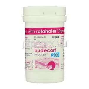 ブデソニド（パルミコートジェネリック） , Budecort, 200マイクログラム 吸入用カプセル  (Cipla) ボ