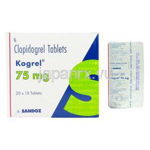 コグレル Kogrel, プラビックス ジェネリク, クロピドグレル 75mg 錠 (Sandoz) 成分