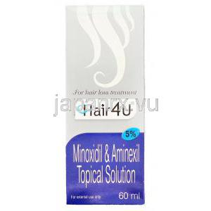 ヘアフォーユー Hair4u ミノキシジル・アミネキシル配合 5%  頭皮外用液　(Glenmark) 箱
