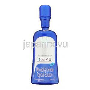 ヘアフォーユー Hair4u ミノキシジル・アミネキシル配合 5% 頭皮外用液　(Glenmark) ボトル