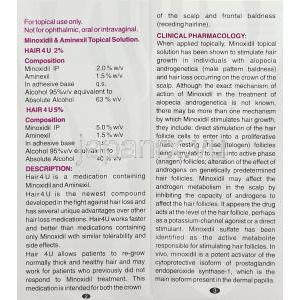 ヘアフォーユー Hair4u ミノキシジル・アミネキシル配合5% 頭皮外用液　(Glenmark) 情報シート1