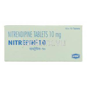 ニトレピン Nitrepin, バイロテンシン ジェネリック, ニトレンジピン 錠 (USV) 箱