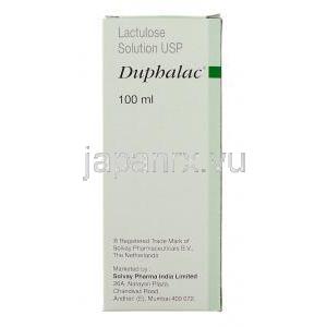 デュファラック Duphalac, ラクツロース  内服液10g/15ml x 100ml (Solvay) 箱