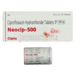 ネオシップ Neocip, シプロキサン ジェネリック, シプロフロキサシン 500mg 錠 (Cpla)