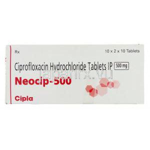 ネオシップ Neocip, シプロキサン ジェネリック, シプロフロキサシン 500mg 錠 (Cpla) 箱