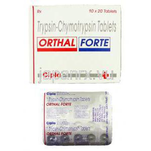 オーサル フォルテ Orthal Forte, トリプシン・キモトリプシン配合 錠 (Cipla)