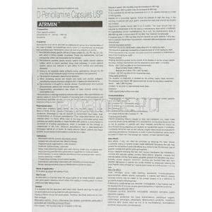 アトルミン Atrmin, メタルカプターゼ ジェネリック, ペニシラミン 250mg カプセル (Chandra Bhagot Pharma) 情報