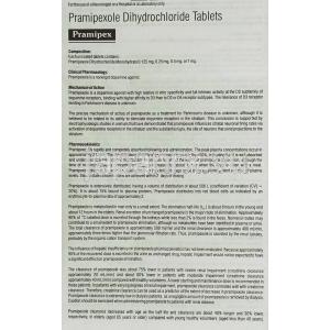 プラミペックス Pramipex, ビ・シフロールジェネリック, プラミペキソール 0.25mg 錠 (Sun Pharma) 情報シー