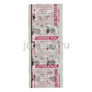 シンンドーパ・プラス Syndoopa Plus, レボドパ・カルビドパ・配合100mg/25mg 錠 (Sun Phrma) 包装